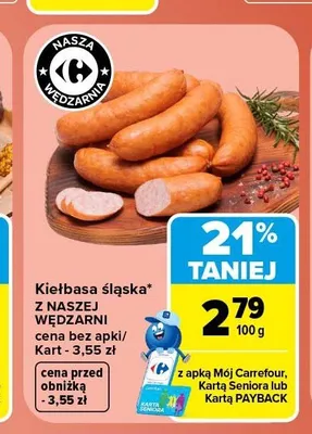 Kiełbasa śląska z Naszej Wędzarni promocja w Carrefour