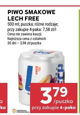 Piwo bezalkoholowe smakowe Lech Free promocja w Stokrotka