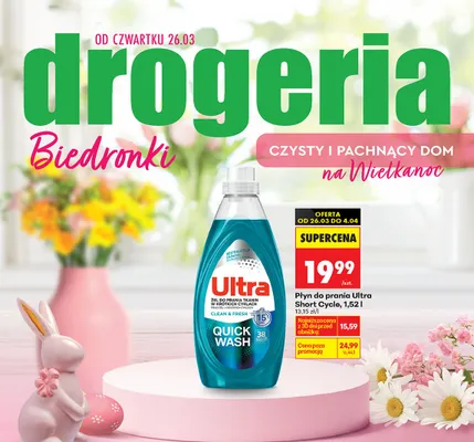 Płyn do prania Ultra Short Cycle promocja w Biedronka