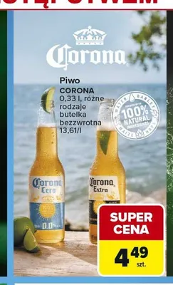 Piwo bezalkoholowe Corona Cero promocja w Carrefour
