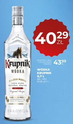 Wódka Krupnik 40% promocja w Duży Ben
