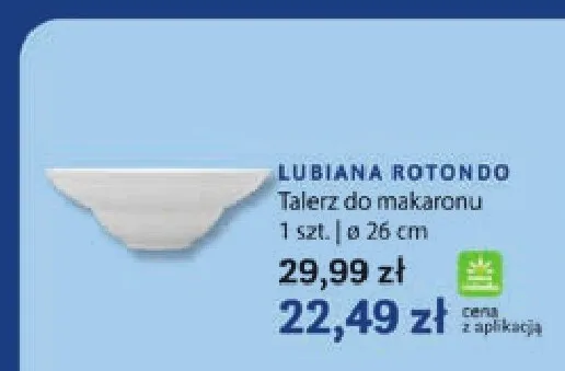 Talerz do makaronu Lubiana Rotondo 26 cm promocja w Stokrotka