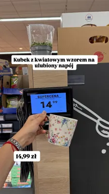 Kubek z kwiatowym wzorem promocja w Biedronka