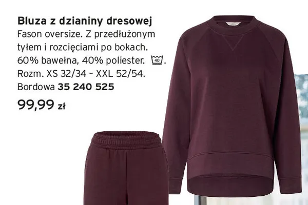 Bluza z dzianiny dresowej promocja w Tchibo