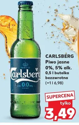 Piwo jasne 0%, 5% alk. Carlsberg promocja w Kaufland