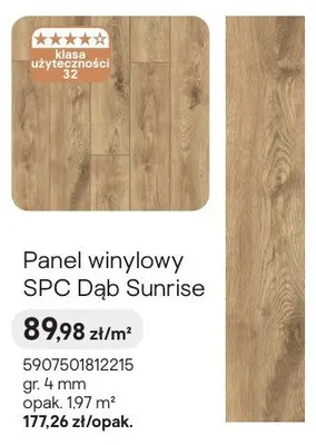 Panel winylowy SPC Dąb Sunrise gr. 4mm promocja w Castorama