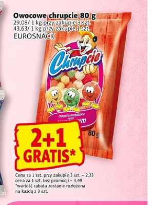 Chrupki kukurydziane owocowe Chrupcie promocja w Prim Market
