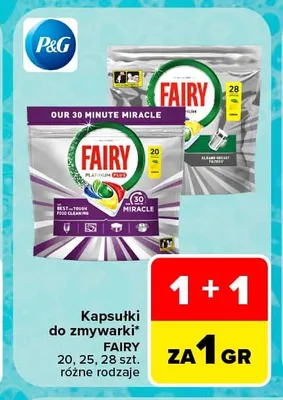 Kapsułki do zmywarki Fairy Platinum Plus promocja w Carrefour Market