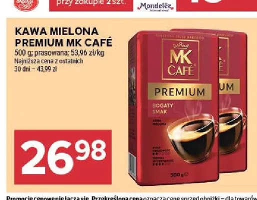 Kawa mielona Premium MK Café prasowana promocja w Stokrotka
