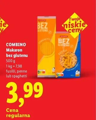 Makaron bez glutenu spaghetti Combino promocja w Lidl