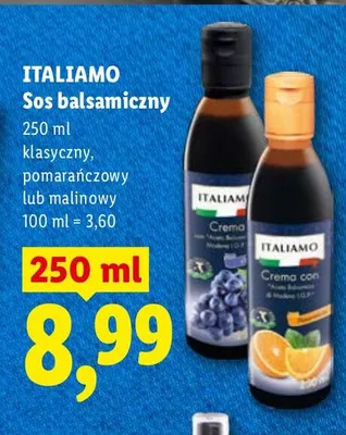 Sos balsamiczny klasyczny, pomarańczowy lub malinowy promocja w Lidl