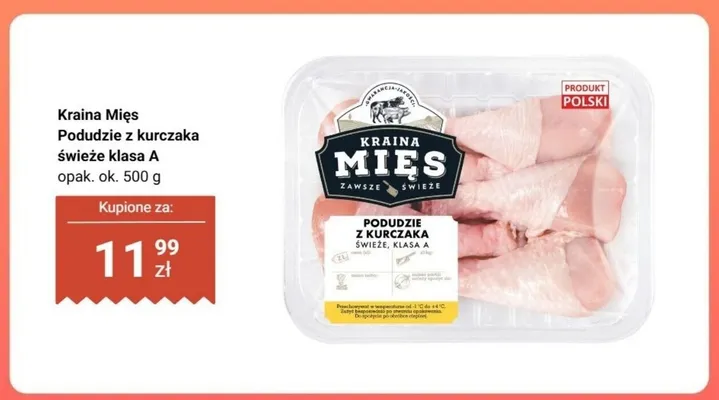 Podudzie z kurczaka świeże klasa A Kraina Mięs promocja w Biedronka