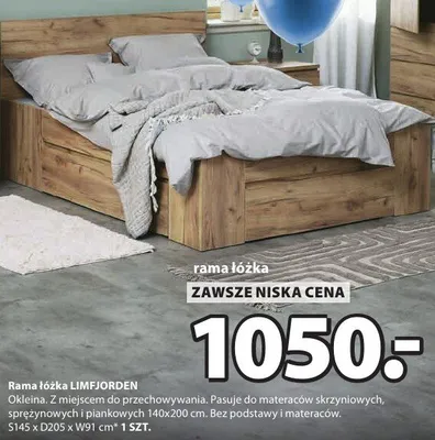 Rama łóżka Limfjorden okleina z miejscem do przechowywania promocja w Jysk