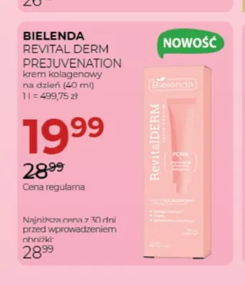 Krem kolagenowy na dzień Bielenda Revital Derm Prejuvenation promocja w Drogerie Jawa
