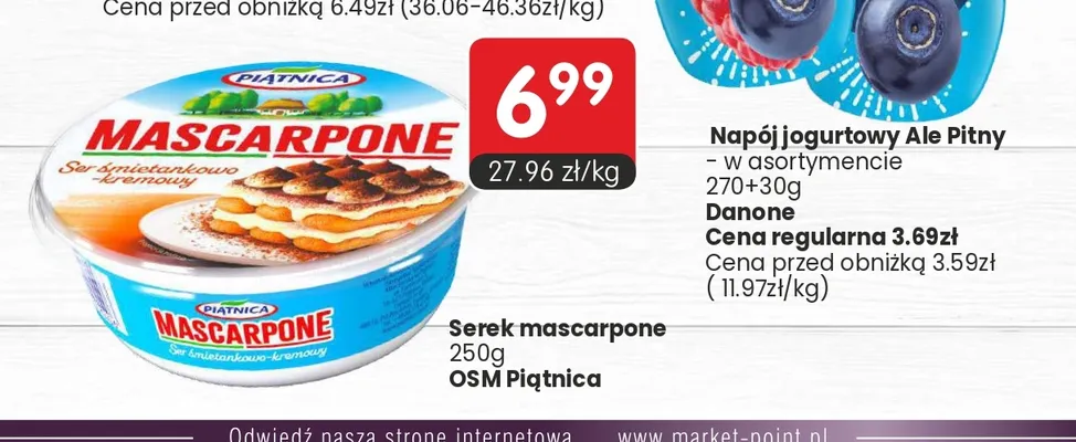 Serek mascarpone Piątnica promocja w Market Point