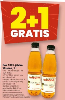 Sok 100% jabłko Wosana promocja w Twój Market
