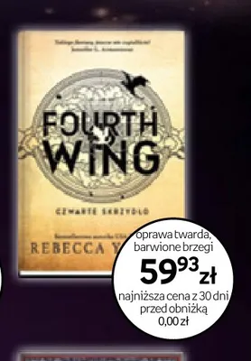 Książka Fourth Wing. Czwarte skrzydło Rebecca Yarros promocja w Empik