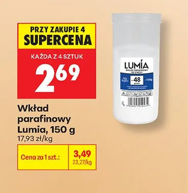 Wkład parafinowy Lumia promocja w Biedronka