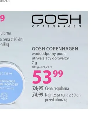 Wodoodporny puder utrwalający do twarzy GOSH COPENHAGEN promocja w Hebe