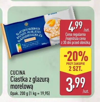 Ciastka z glazurą morelową Cucina promocja w Aldi