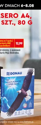Papier ksero A4 Donau ryza promocja w Biedronka