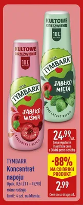 Koncentrat napoju Tymbark Jabłko Mięta promocja w Aldi
