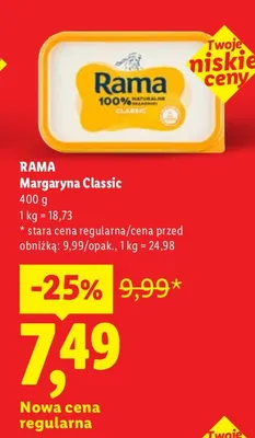 Margaryna Rama Classic promocja w Lidl