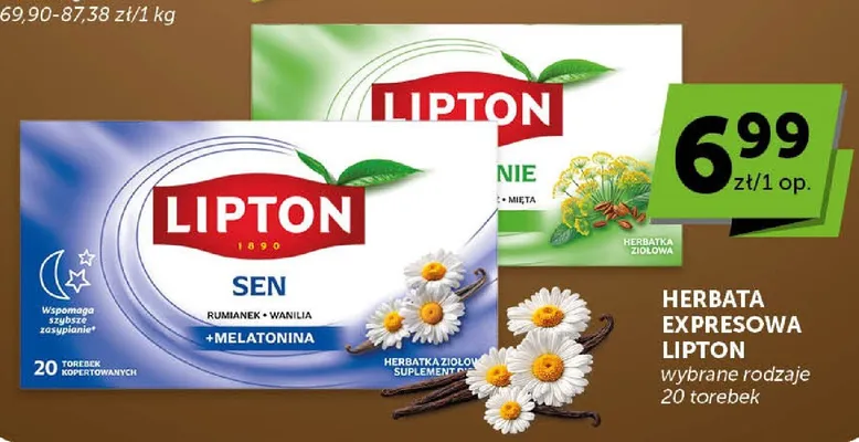 Herbata ekspresowa Lipton Linie Mięta promocja w ABC