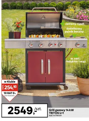 Grill gazowy 14kW TRITON 4+1 promocja w Leroy Merlin