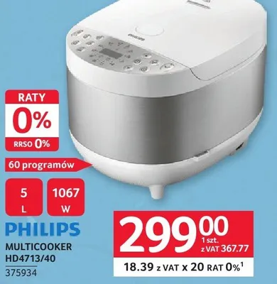 Multicooker PHILIPS MULTICOOKER HD4713/40 promocja w Selgros