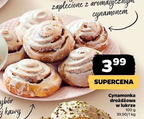 Cynamonka drożdżowa w lukrze promocja w Netto