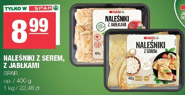 Naleśniki z serem, z jabłkami promocja w SPAR