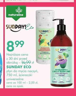 Płyn do mycia naczyń Sunday Eco Bergamotka i Kwiat Passiflory promocja w Super-Pharm