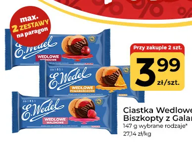 Ciastka Wedlowe biszkopty z galaretką pomarańczowe E.Wedel promocja w Społem Częstochowa