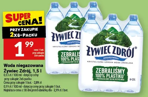 Woda niegazowana Żywiec Zdrój promocja w Twój Market