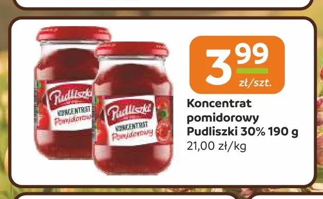 Koncentrat pomidorowy Pudliszki 30% promocja w Gama