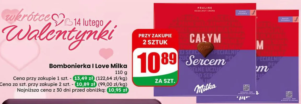 Bombonierka I Love Milka promocja w Dino
