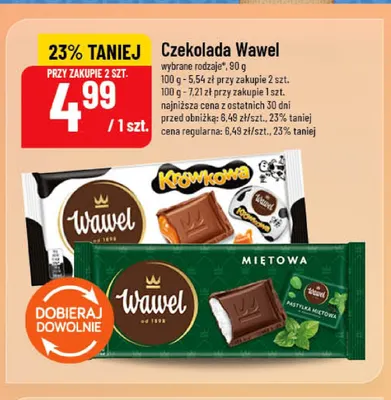 Czekolada miętowa Wawel promocja w POLOmarket