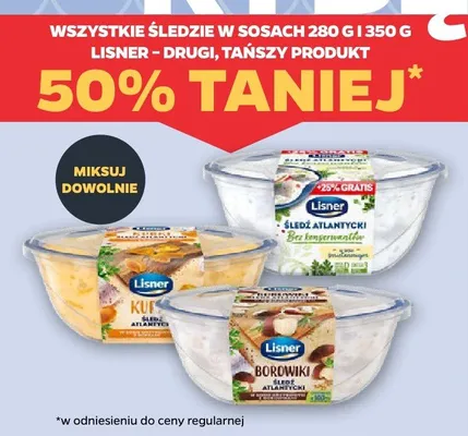 Śledź atlantycki w sosie Lisner promocja w Netto