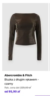 Bluzka z długim rękawem Abercrombie & Fitch czarna promocja w Lounge by Zalando
