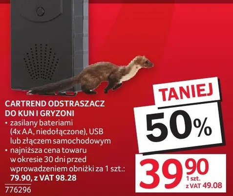 Odstraszacz do kun i gryzoni CARTREND promocja w Selgros