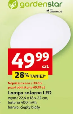 Lampa solarna LED promocja w Auchan
