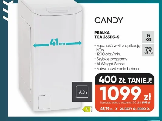 Pralka CANDY TCA 263D3-S promocja w Max Elektro