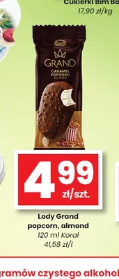 Lody Grand popcorn, almond Koral promocja w emma MARKET
