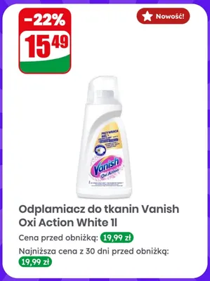 Odplamiacz do tkanin Vanish Oxi Action White promocja w Dino