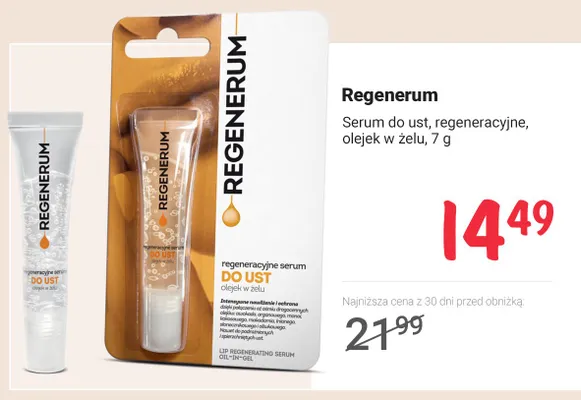 Serum do ust regeneracyjne olejek w żelu Regenerum promocja w Rossmann