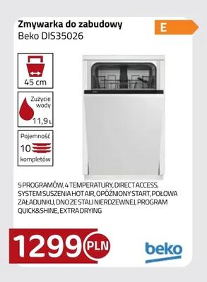 Zmywarka do zabudowy Beko DIS35026 promocja w kakto.pl