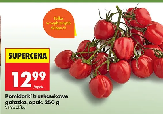 Pomidorki truskawkowe gałązka promocja w Biedronka