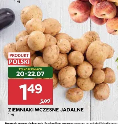 Ziemniaki wczesne jadalne promocja w Stokrotka