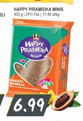 Wafle Happy Piramidka Minis Flis promocja w Słoneczko